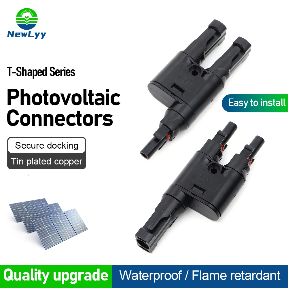 IP67 Solar T Branch Connectors 2 To 1 T-Type Connectors for Solar Power Stations Large Photovoltaic Power Stations