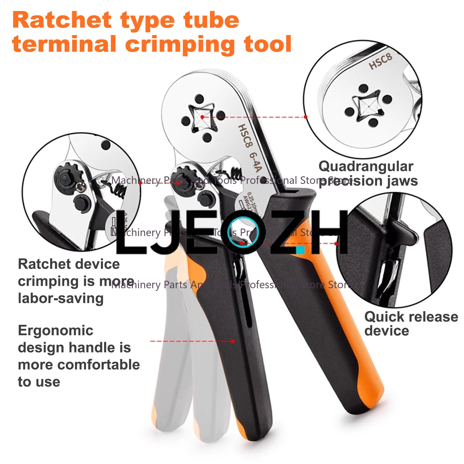 Multifunctional Wire Strippers Automatic 0.25-10 Square Crimping Pliers 1200 Terminal Combination Kit