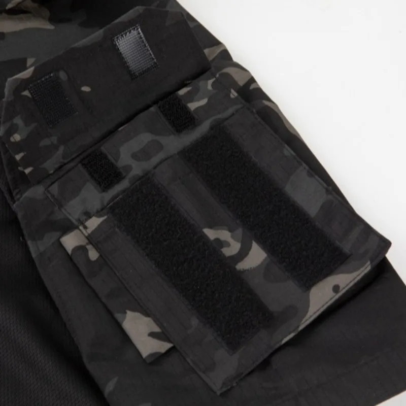 Men's Tactical Combat Shirt Short Sleeve 1/4 Zip Breathable Quick Dry Camo for Airsoft Paintball Training Outdoor Hunting Hiking image 6