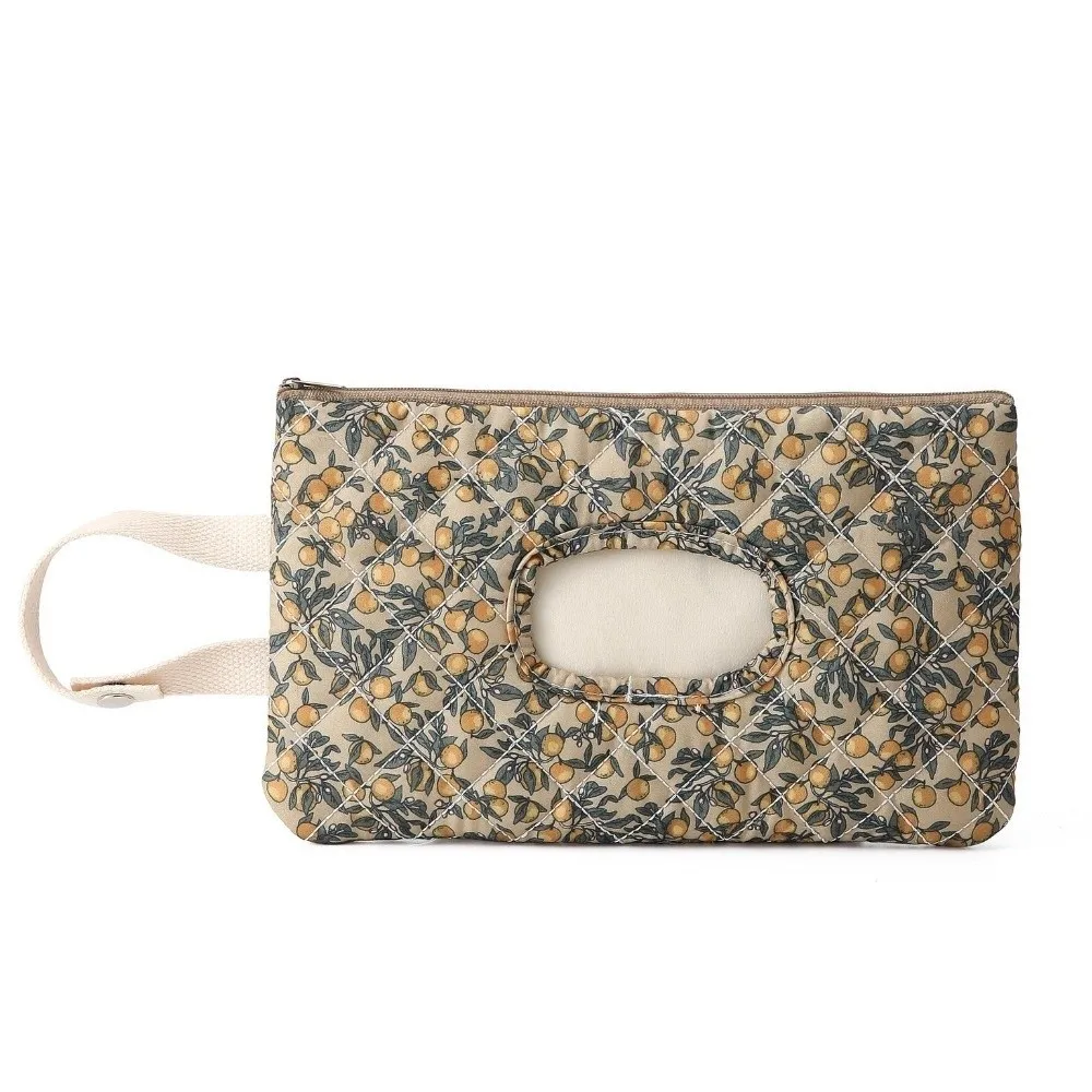 

Floral Design Baby Wipes Dispenser Portable Reusable Baby Wet Wipe Pouch Empty with Handle Hanging Napkin Case