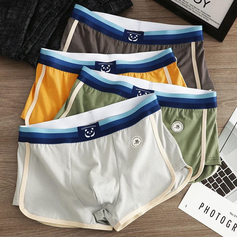 3 упаковки мужского нижнего белья, мужские боксеры, молодежные спортивные шорты, дышащие хлопковые модные боксеры, индивидуальные мужские трусы, трусы