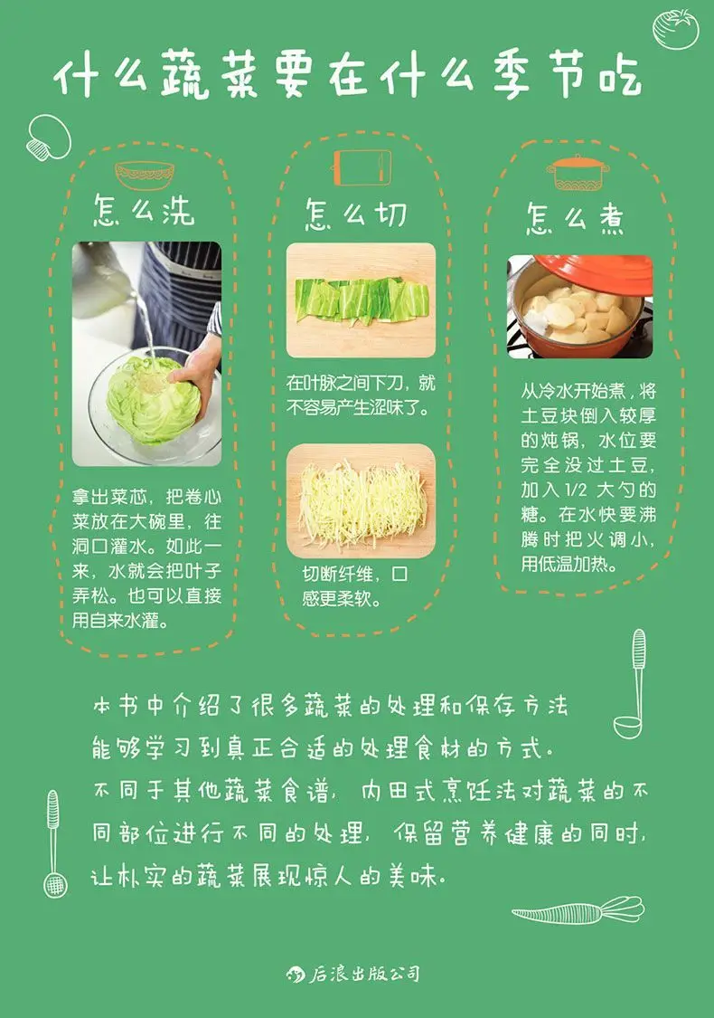 Vegetable classroom, spring, summer, autumn and winter, complete guide to seasonal cooking, vegetarian recipe book, after waves