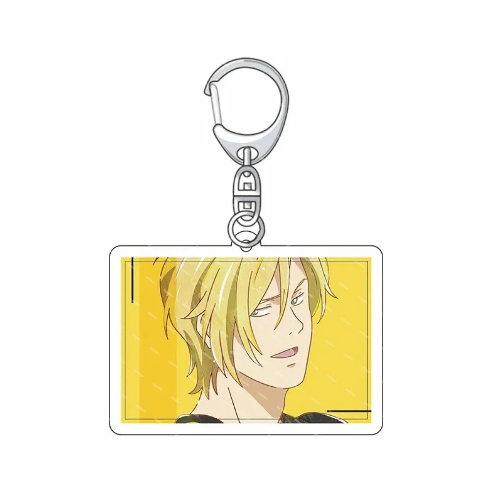 Anime Keychain Ash Lynx Okumura Eiji Cosplay Cartoon Figure Double Sided Acrylic Key Chain Bag Pendant Keyring Gift