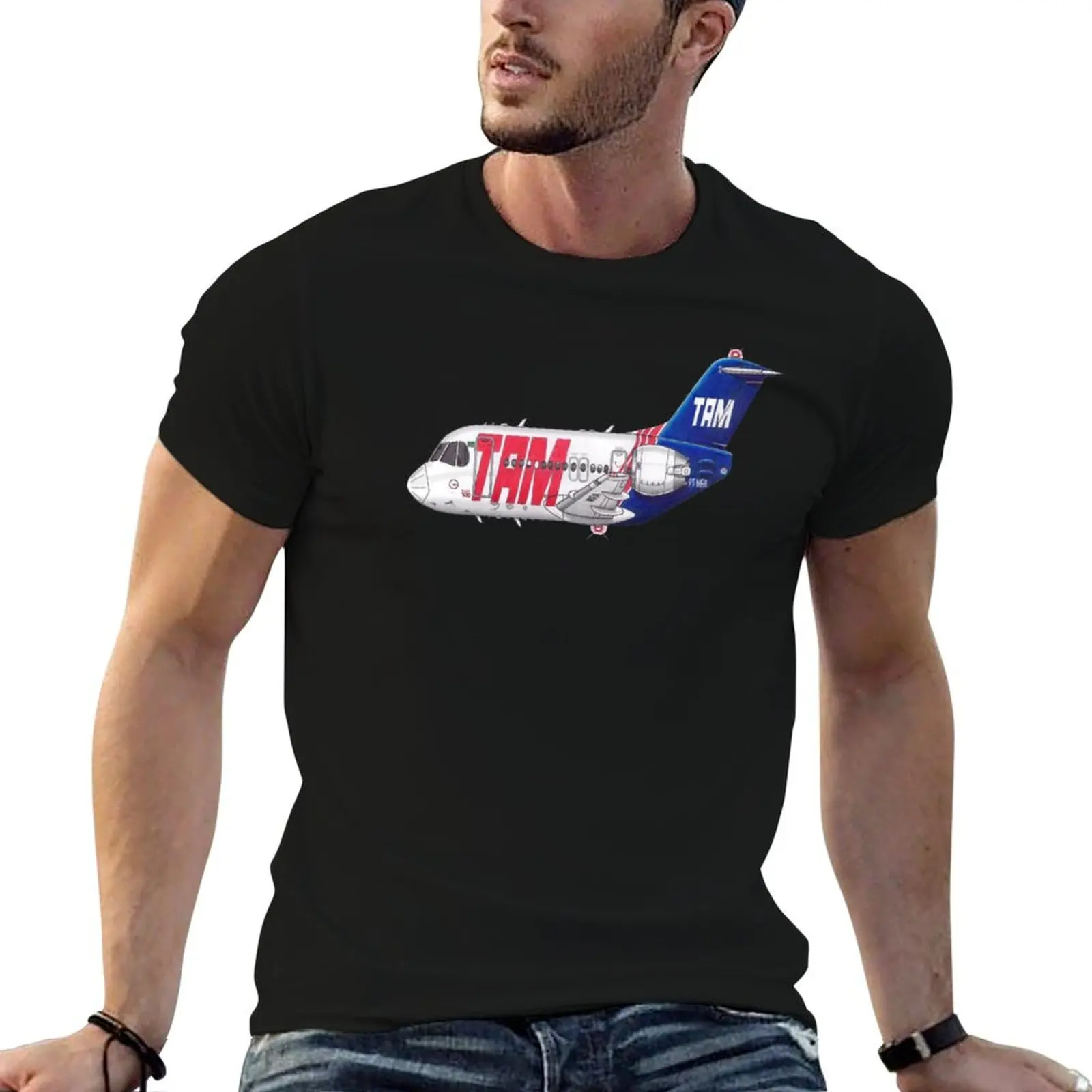 

TAM Fokker 100 t Drawing PT-MRA for T-Shirt printed man shirts man tshirt