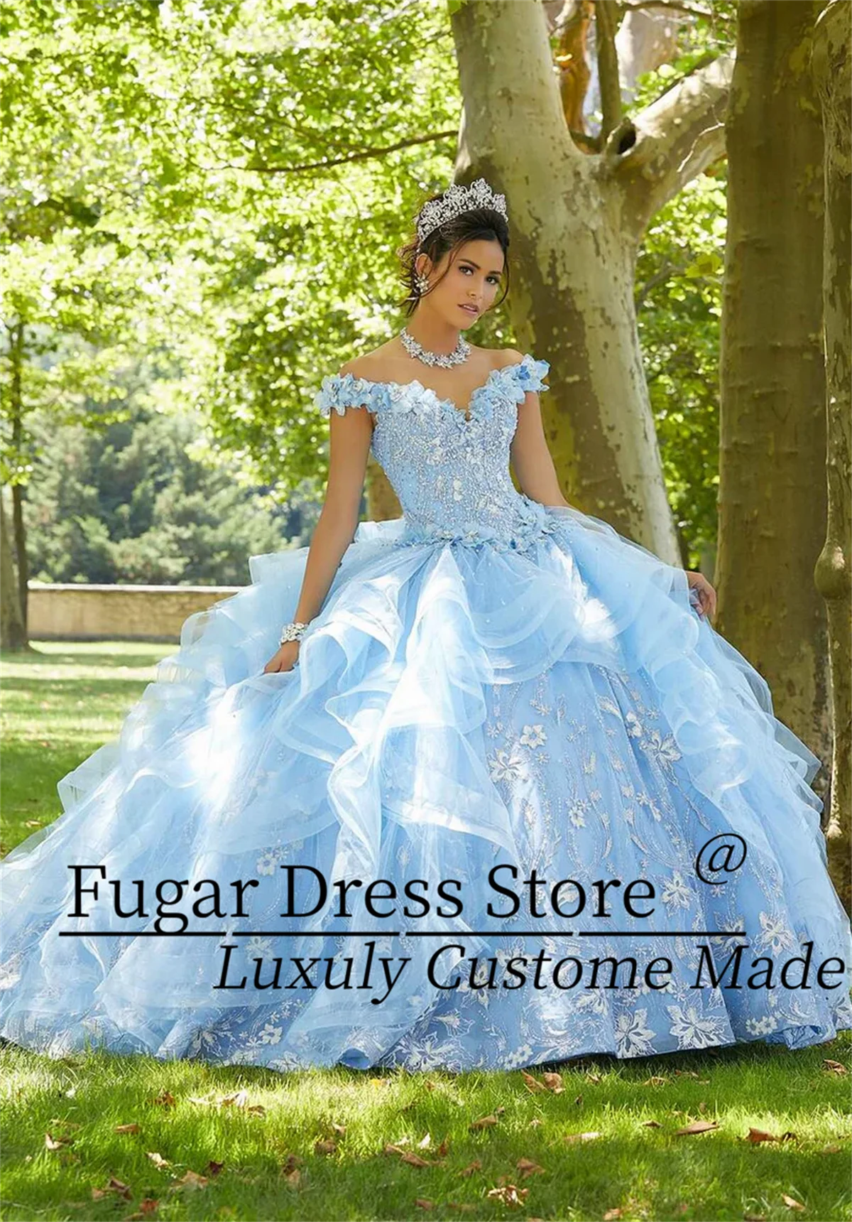 Gorgeous Sparkling Crystal Beading Quinchana Dress Lace 3D Butterfly Applique Long Sleeve Cape Ball Gown Vestidos De 15 Aรฑos