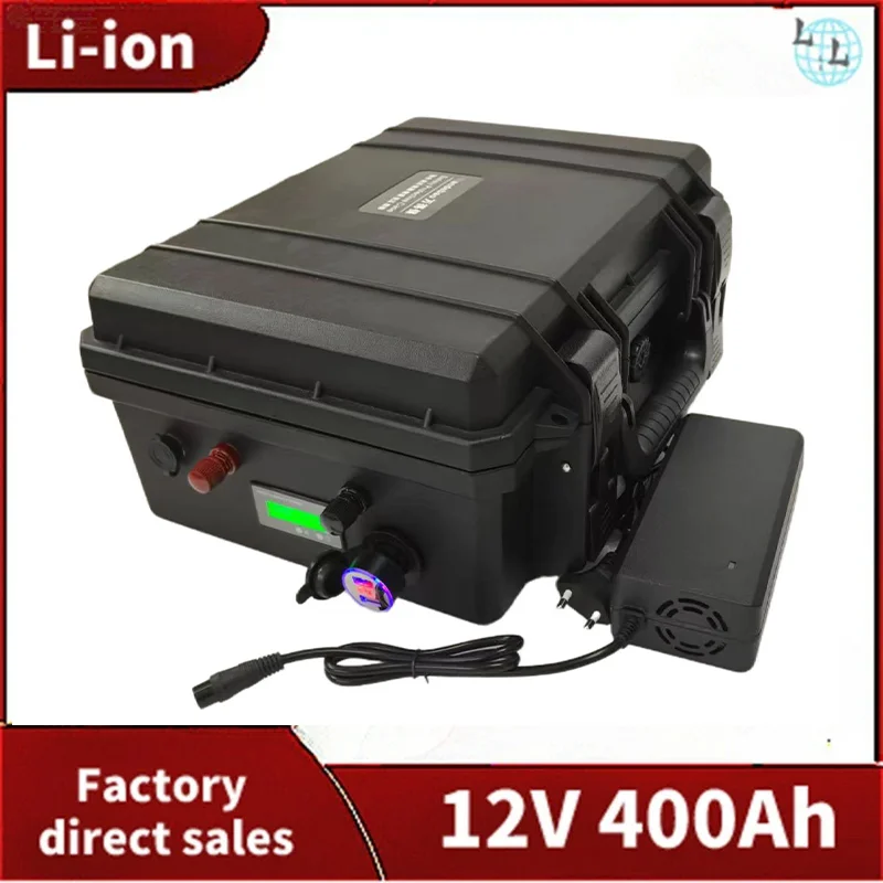 LL-Batterie lithium-ion étanche, 12V, 400Ah, films avec BMS, alimentation pour caravane sicilienne, camping, bateau léger, charg