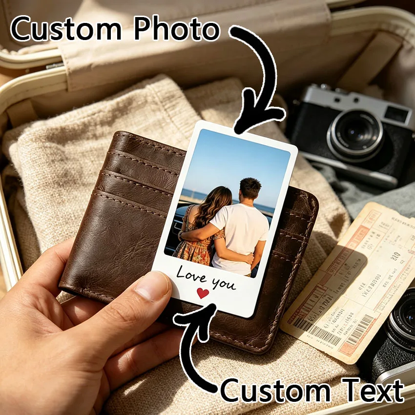 Customized Photo Metal Wallet Card, a Portable Keepsake Card That Can Be Customized with Name and Image, Can Be Inserted into the Wallet Card Slot, a Thoughtful Gift for Boyfriend or Husband, a Creative Keepsake Gift for Anniversaries and Birthdays