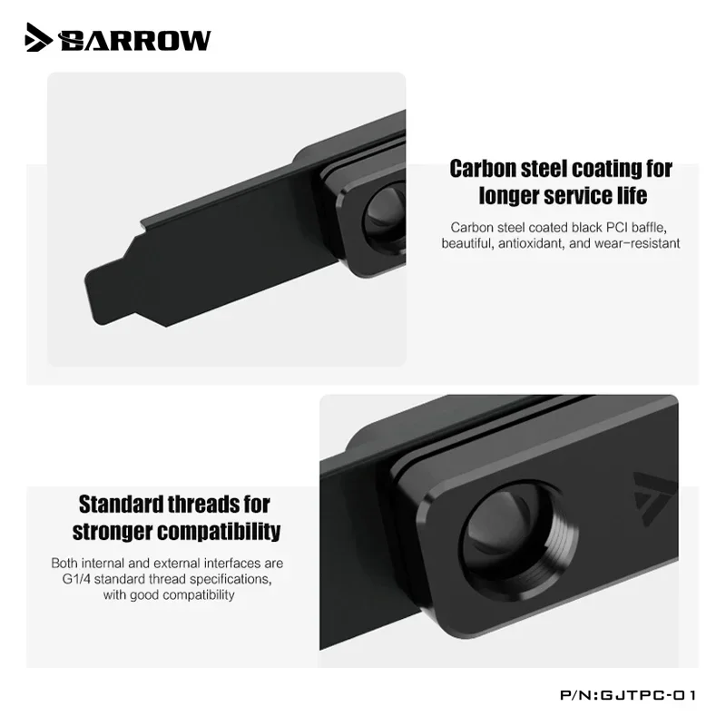 BARROW Pass-Through Fittings PCI-E Baffle-Type Plate Holder Threading Seat Module For Computer External Water Cooling, GJTPC-01