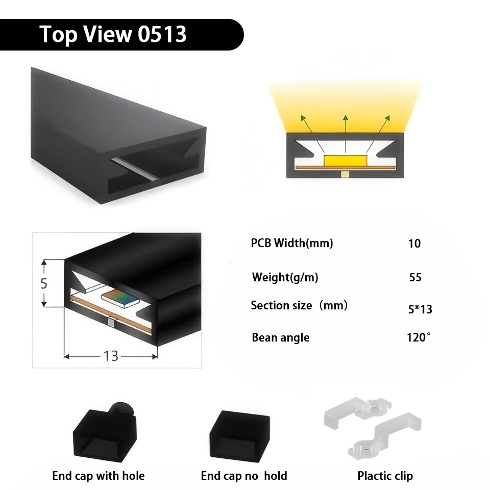 IP67 wasserdichte LED-Neon-Silikon-Lichtröhre, geeignet für 5 mm, 8 mm, 10 mm, 12 mm PCB WS2812B WS2811 5050 RGB-Lichtleiste – Detail 10