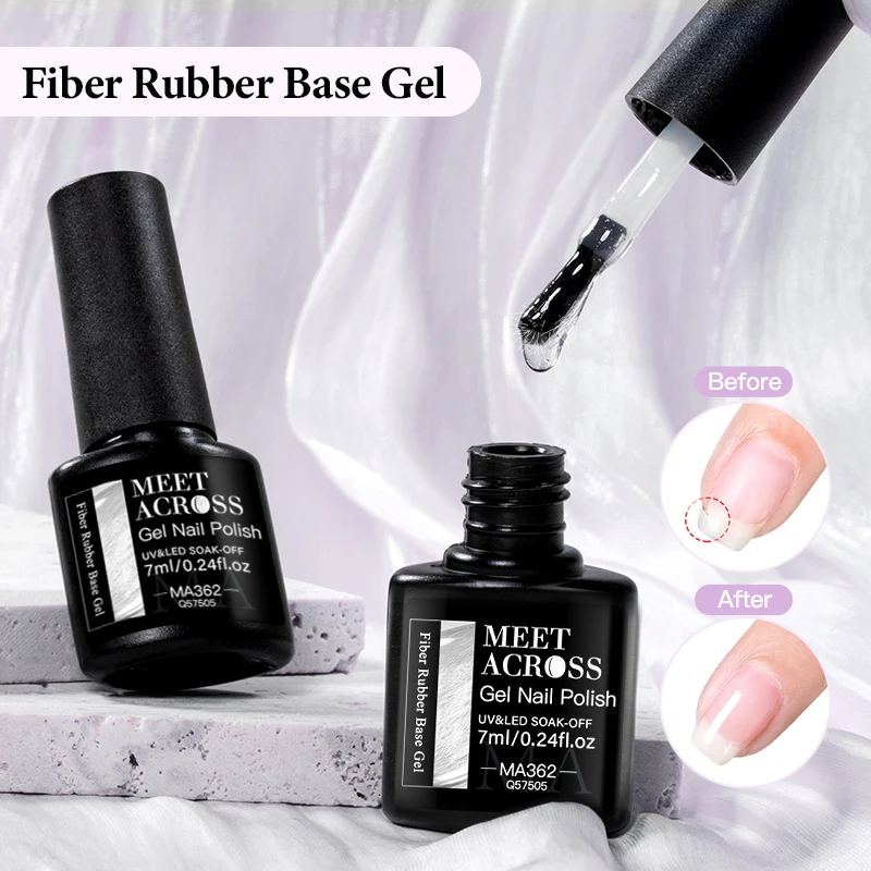 7ML Fiber Rubber Gel Nail Polish Quick Extension For Nails Strengthener For Broken Nail Repaired Fiberglass UV Self Leveling Gel