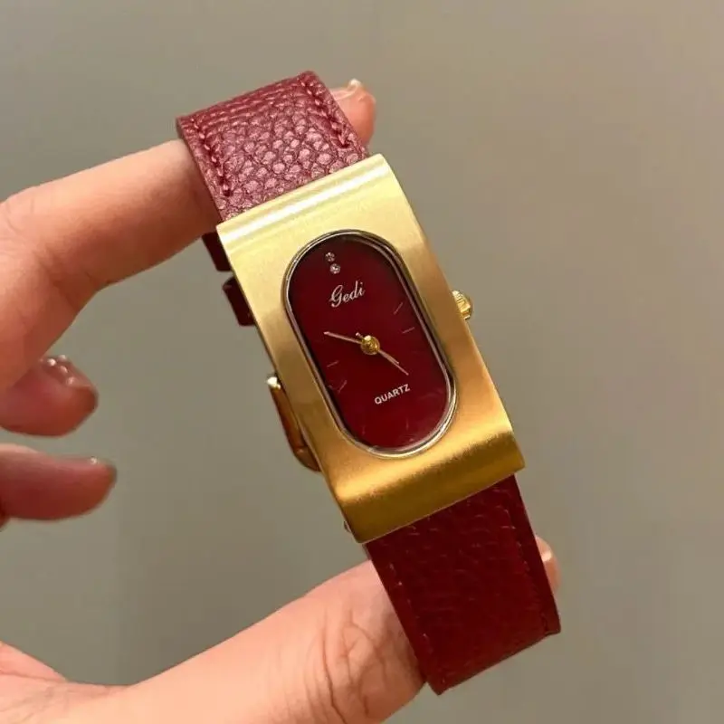 

Квадратные кварцевые часы для женщин, кожаный ремешок, повседневные женские наручные часы в стиле ретро, модные водонепроницаемые наручные часы для женщин, Reloj Mujer