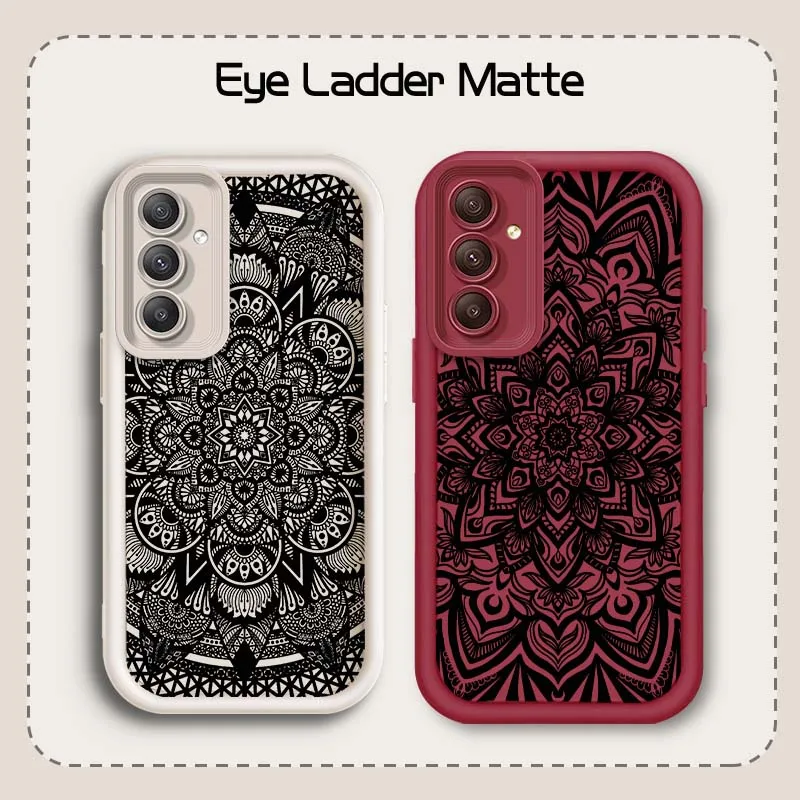 

Retro Line Flower Art For Samsung A71 A52 A51 A34 A33 A22 A16 A15 A13 A04 A06 Note 20 Ultra 5G Eye Ladder Phone Case