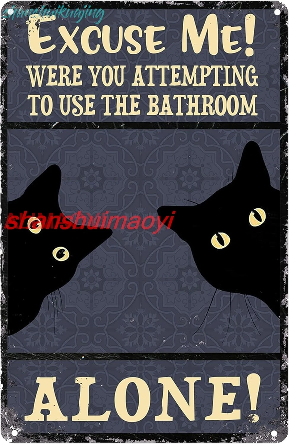 Excuse Me！Black Cat Vintage Tin Sign Wall Decor Gifts For Cat Lovers For Bathroom Wall Decor 8 x 12 Inch nice FGDD sign