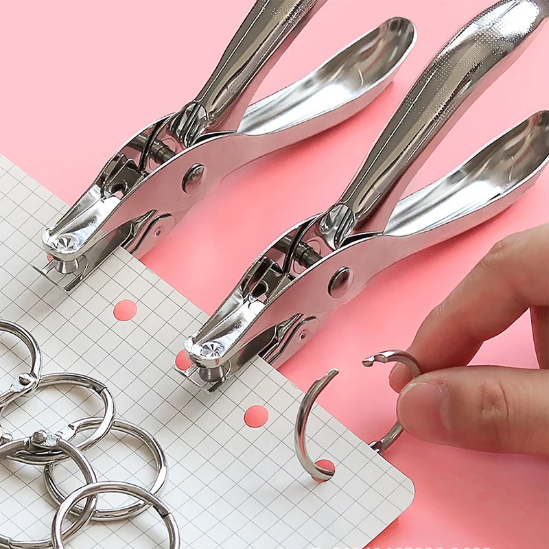 Punching Machine Round Hole Paper Stationery Loose-leaf Book Document Binding Punching Cute Manual and Handcrafted