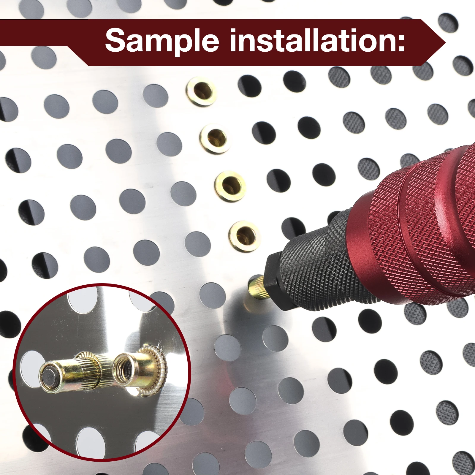 محول مسدس تثبيت صواميل البرشام الكهربائي بخيوط مترية + إمبراطوري، أداة تثبيت صواميل البرشام المنزلية، أدوات تثبيت صواميل البرشام الصناعية المصنوعة من سبائك معدنية