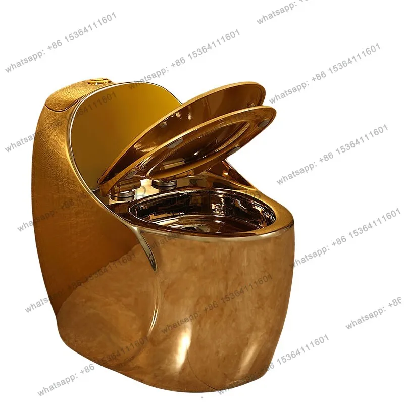 

Gold-plated creative personalized toilet, color toilet, large pipe toilet, water-saving round toilet
