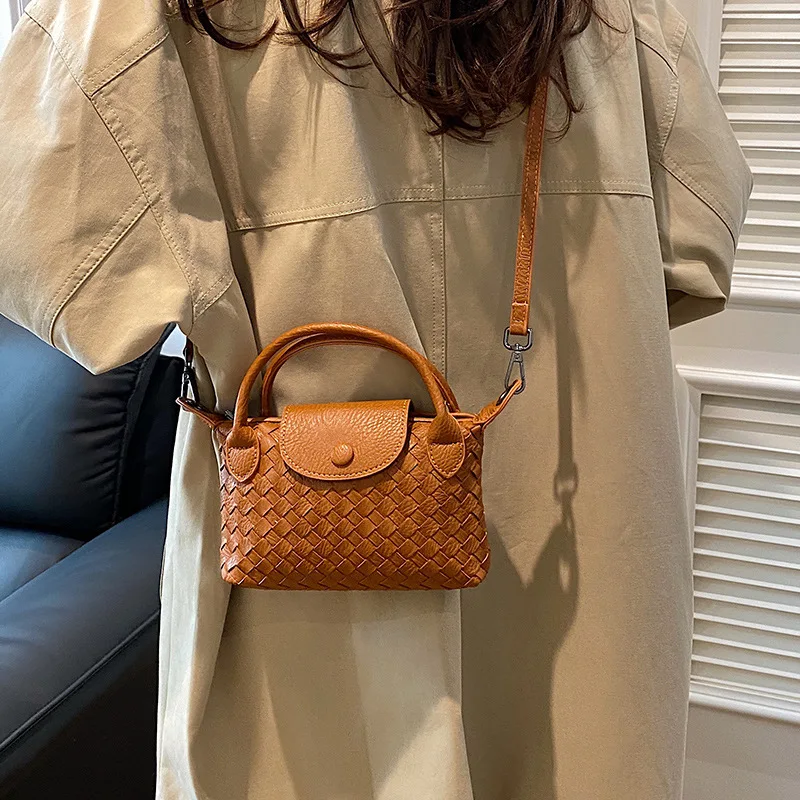 

2025 Expandable Woven Tote - Vegan Crossbody Bag with Laptop Sleeve for Work & Travel