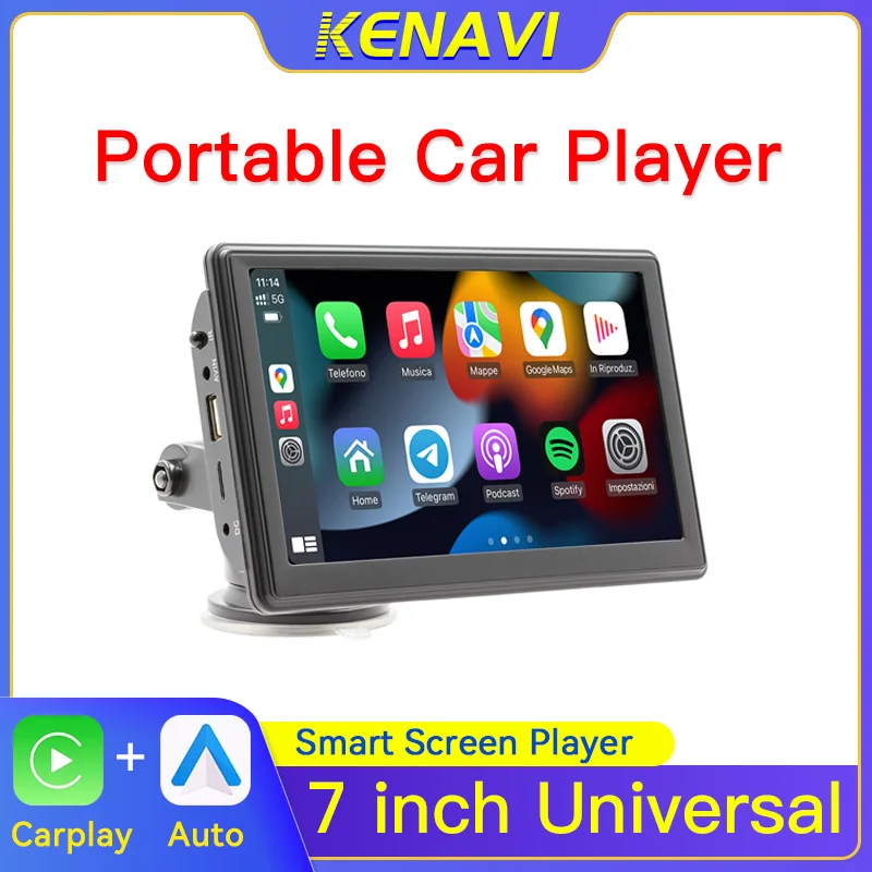 7インチhdユニバーサルカーmp5ポータブルプレーヤー-ワイヤレスcarplay-android-auto-ミラーリンク-bt-usb-fmトランスミッション-ステレオラジオモニター