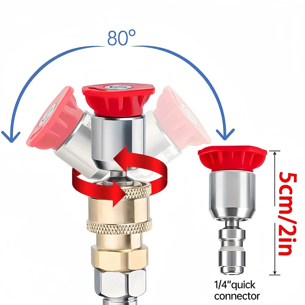 High Pressure Washer Turbo Nozzles 1/4'' Quick Connect Rotary Spray Jet Tip for Car Cleaning Patio - Efficient Cleaning