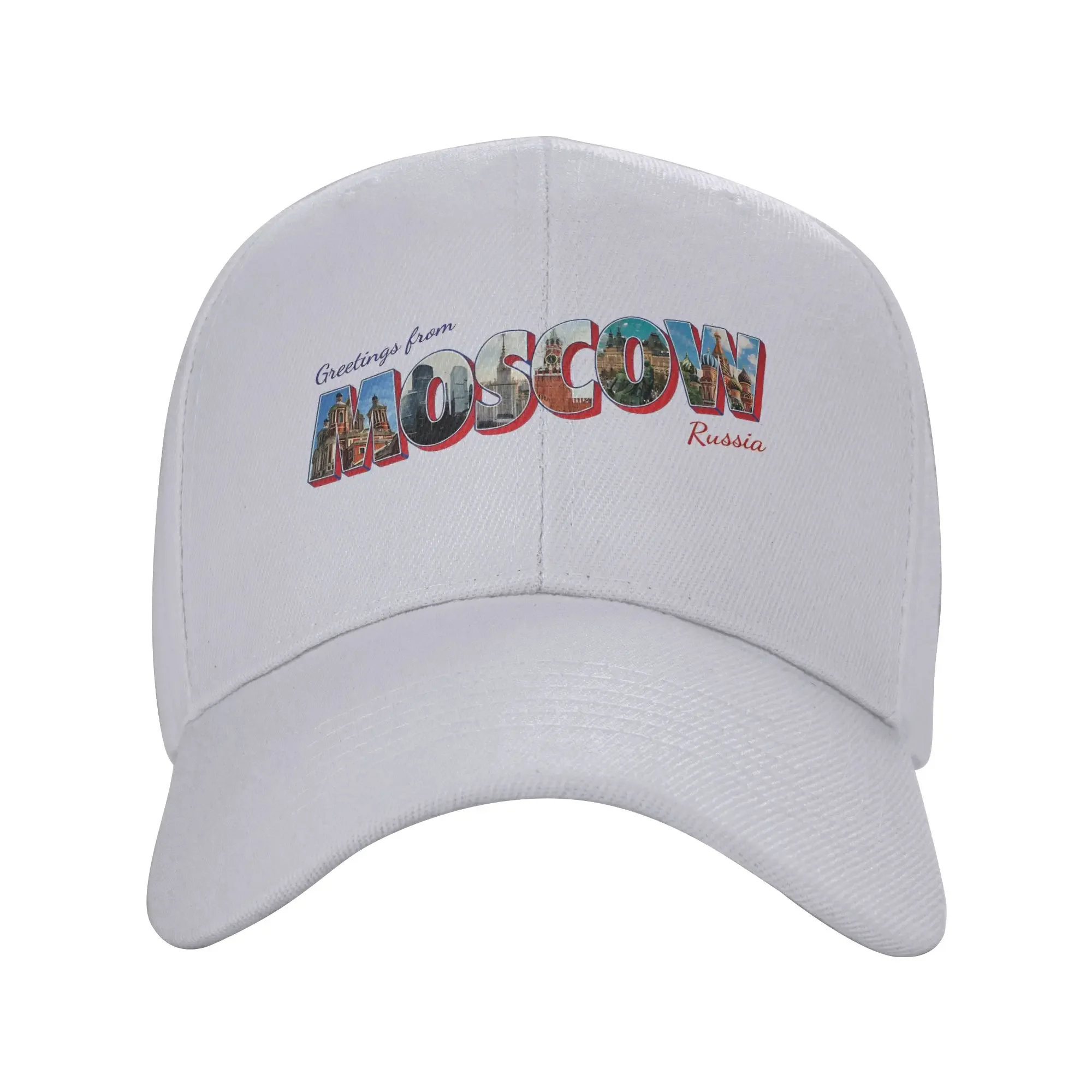 New Greetings From Moscow In Russia Vintage Style Retro Souvenir  Baseball Cap  y2k Funny Trucker Hat Summer Men Adult Baseball