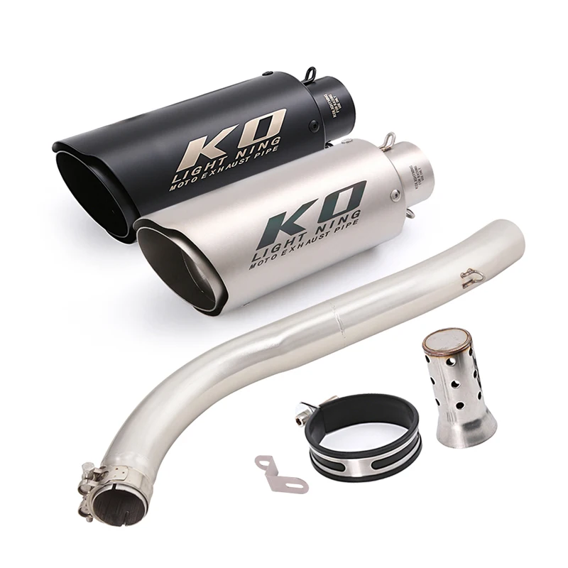 

For VOGE DS525X 2023-2024 Motorcycle Exhaust Tail Mid Link Pipe Muffler Without DB Killer Stainless Steel Slip On Black/Blue