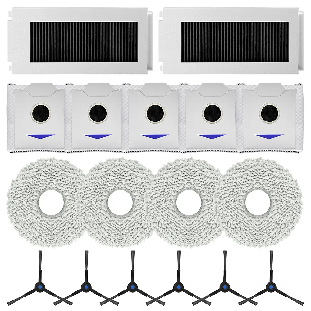 Cleaning Performance Boost Filter Mop Cloths and Side Brushes for Ecovacs For Deebot N30 For OMNI Robot Vacuum