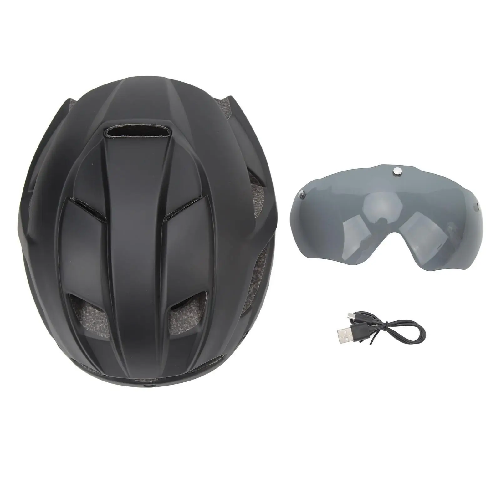 

Adult Integrated Molding Bike Helmet with Windscreen & Goggles - One Piece Mountain Cycling Helmet for men & Women