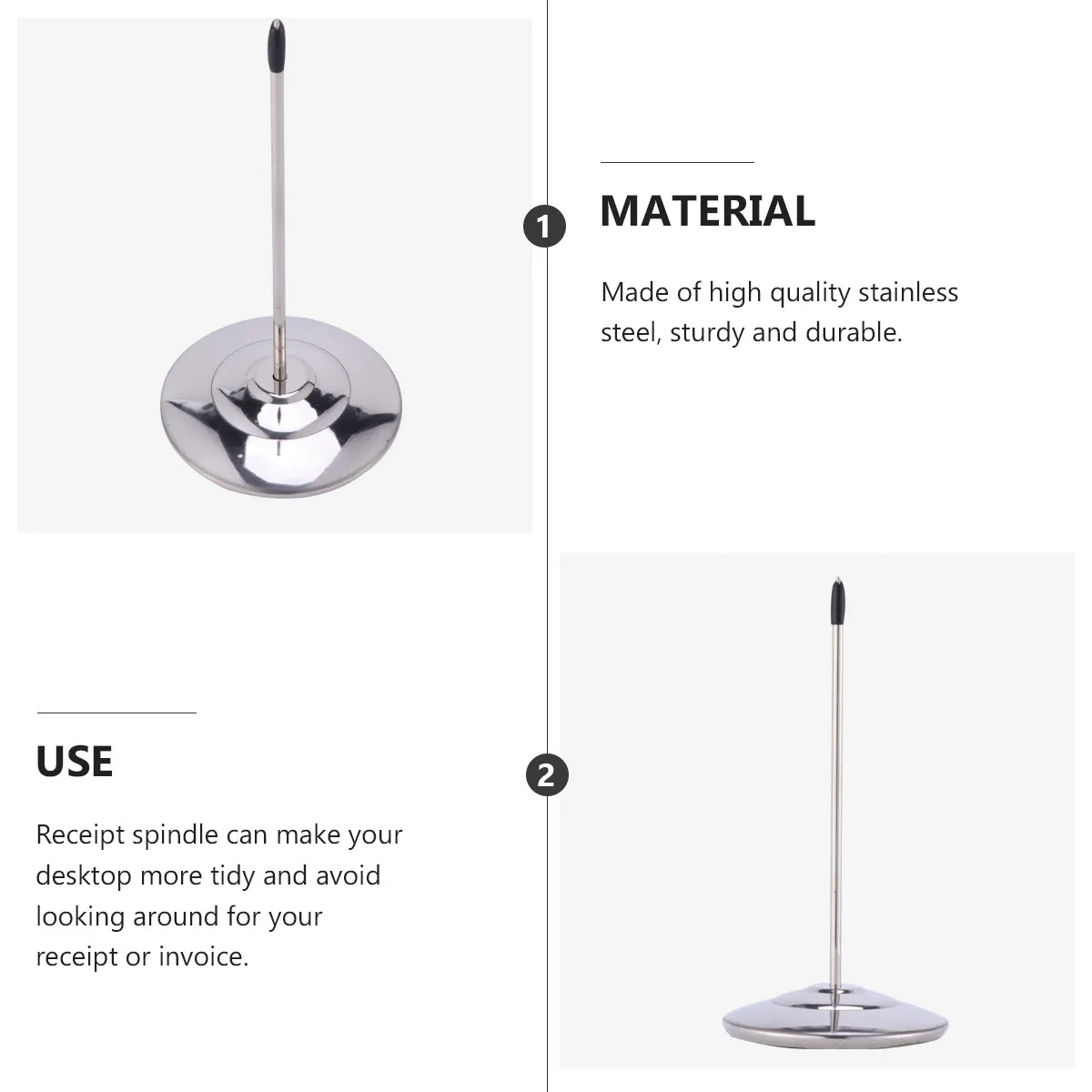 Porta Menu e Scontrini in Acciaio Inossidabile, Organizzatore da Tavolo per Ufficio e Ristorante