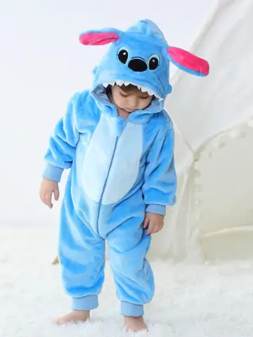 Baby Kigurumi Stitch Cartoon Romper Infant Kids Animal Jumpsuit Toddler Clothes Bodysuits Girls Boys Cosplay Pyjamas Costumes