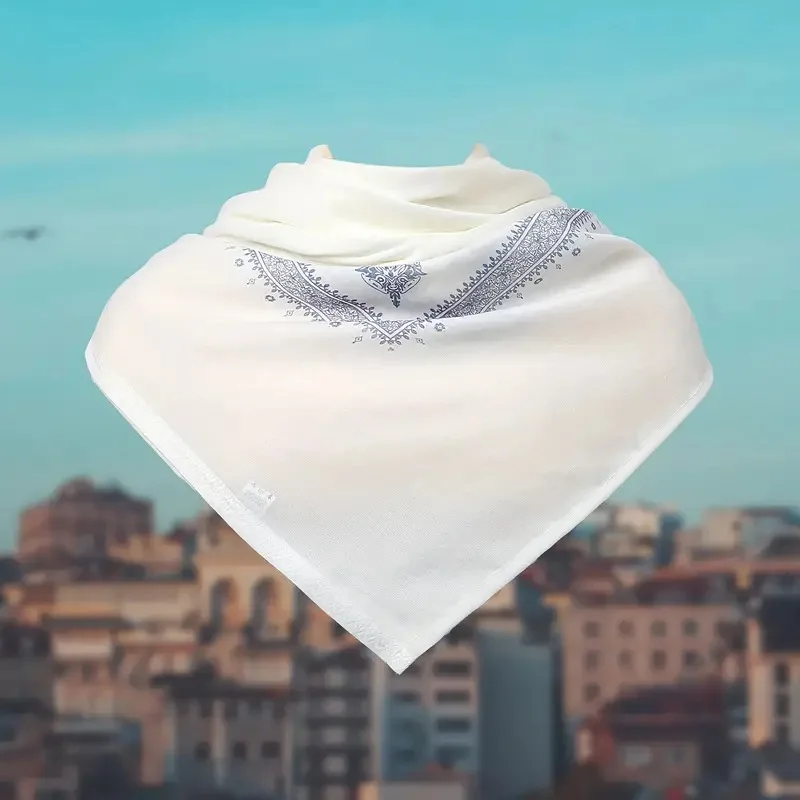 The month of Ramadan for Muslim men Arabian Print Square Scarf with Floral Design Windproof Headscarf Square Scarf