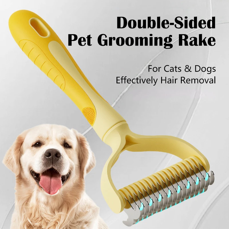 

Stainless Pet Deshedding Brush Dog Hair Remover Pet Fur Knot Cutter Puppy Cat Comb Brushes Dogs Grooming Shedding Supplies