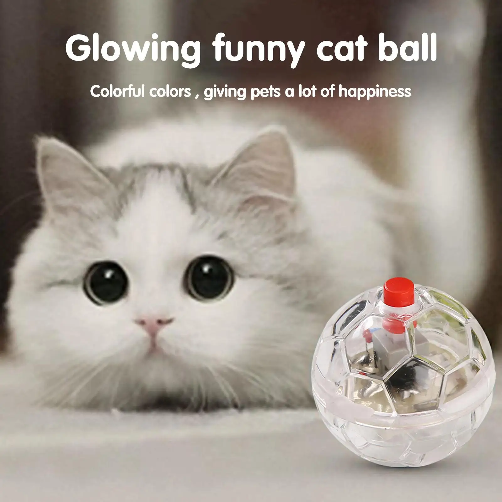 3Pcs Flash Ball Battery Powered Paranormal Equipment Portable Cat Small Motion Light Up Gift Interactive Pet Toy LED