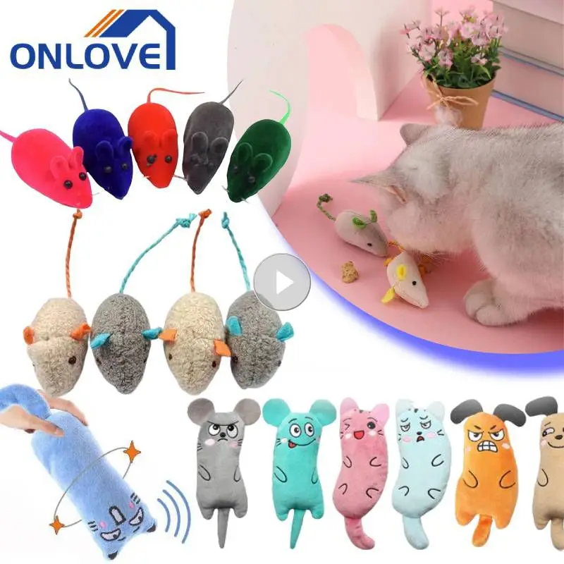 Cat Toy Plush Mouse Cute Modeling Bite-resistant Kitten Plush Toy Universal Fun Interactive Entertainment Cat Toys Supplies