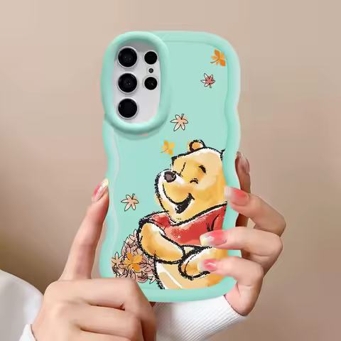 Disney Winnie The Pooh Phone Case for Samsung Galaxy S21 S22 S23 FE S24 Ultra A22 A23 A24 A25 A32 A33 A53 A52 A54 Waves Shell