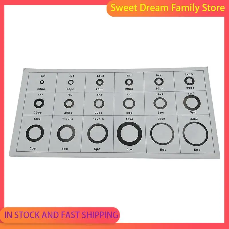 SDFC-225PC Black Leather O-Ring Set Sealing Ring Corrosion Resistant Butyl Rubber Pressure Resistant