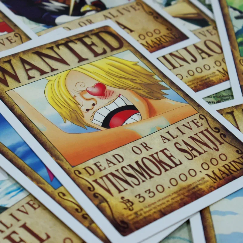 100Sheets/Set Anime ONE PIECE Wanted order Whole character series 100 PostcardmGreeting Card Wish Card Christmas Gift