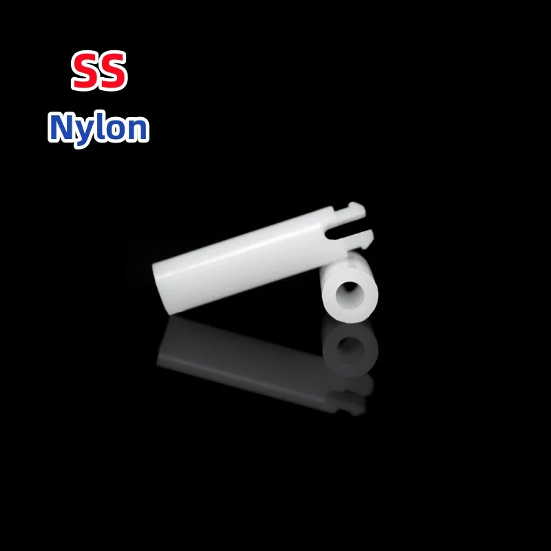 SS White Nylon Plastic PCB Support Single-Ended Inserting Cylindrical Type Circuit Board Isolation Column Spacer