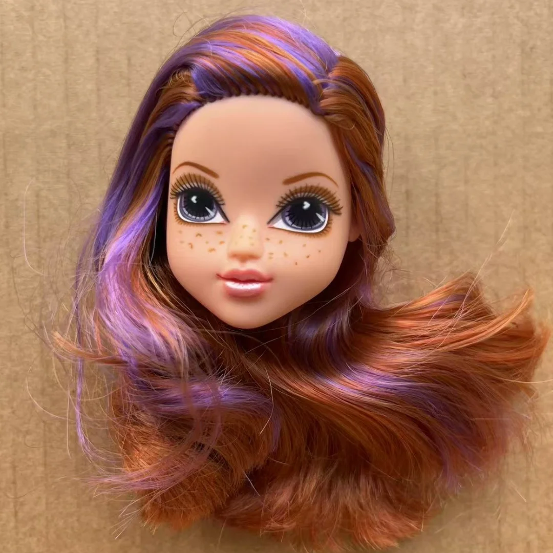 Big Eyes Doll Heads Set DIY Dressing Accessories Gold Red Brown Hair Figures Collectible Doll Head Toys for Creative Play