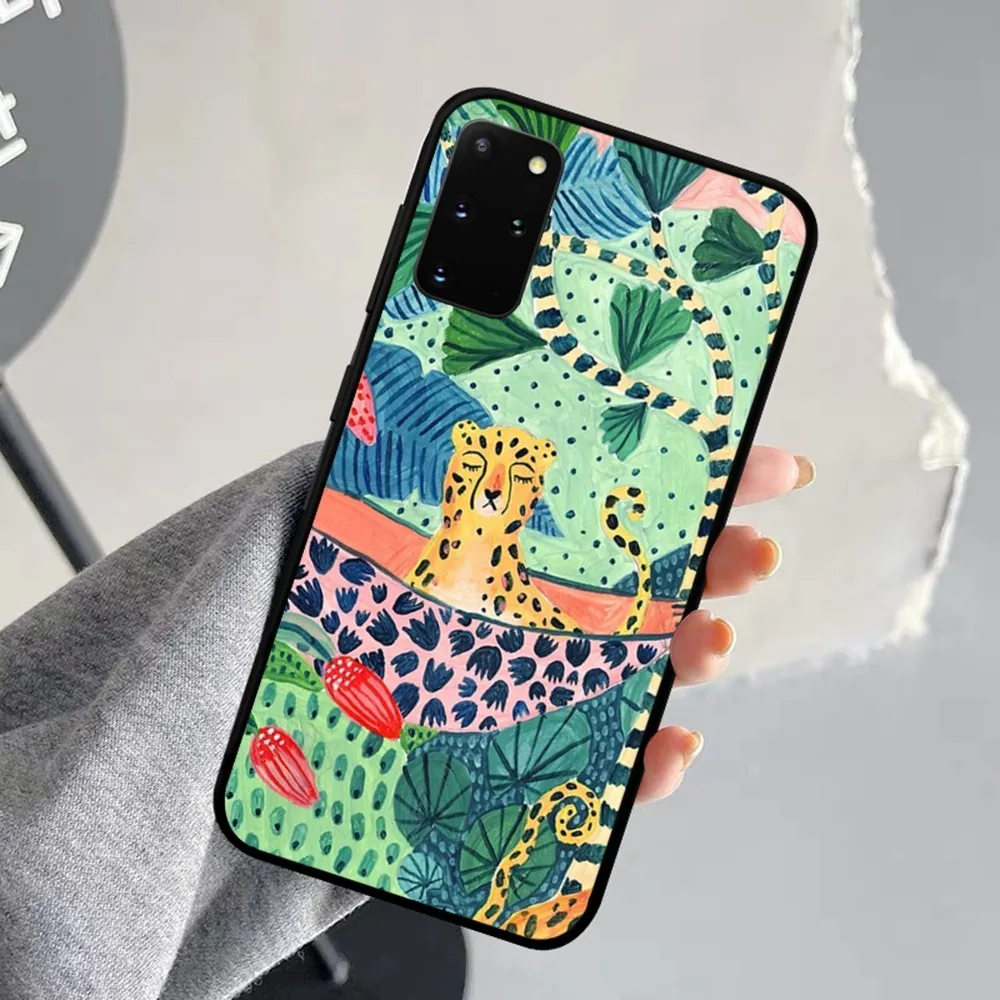 Cute Cartoon Anime Sloth Leopard Phone Case For Samsung S 9 10 20 21 22 23 30 23plus Lite Ultra FE S10lite Fundas