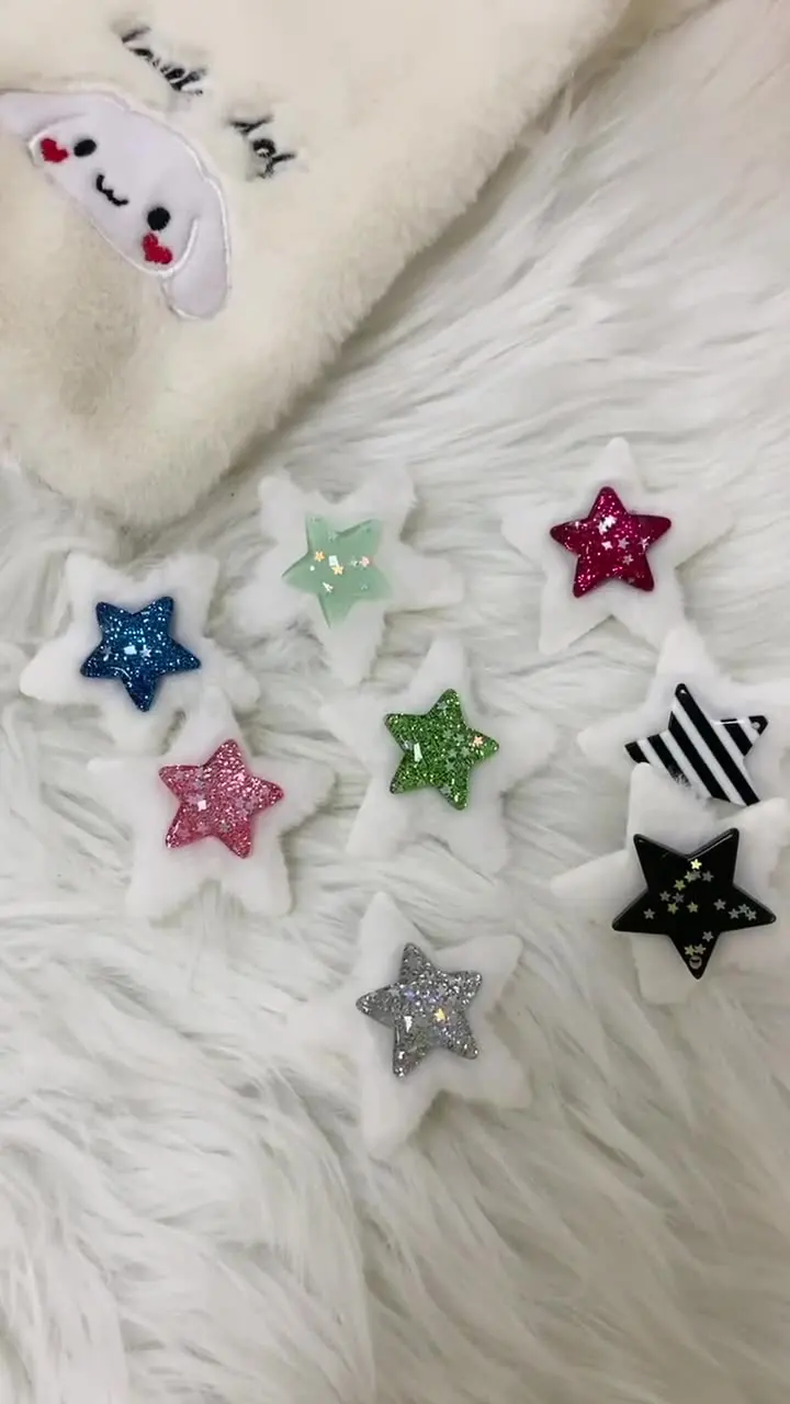 Japan and South Korea ins original Japanese hand-made plush star flash multi-color series Y2K hair clip with accessories