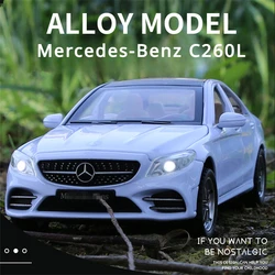 1:32 Mercedes-Benz C260L Model auta z napędem wstecznym ze stopu akustooptycznego odlany metalowe zabawki Model towarów samochodowych dla dzieci chłopców