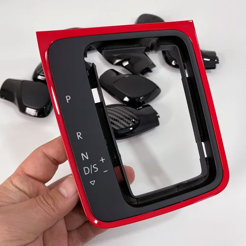 Imagen 2 del producto Para DSG soporte de marco de engranaje círculo perilla de palanca de cambios Base embellecedora círculo perilla de palanca de cambios automática para Golf 7 7,5 mano del conductor izquierdo