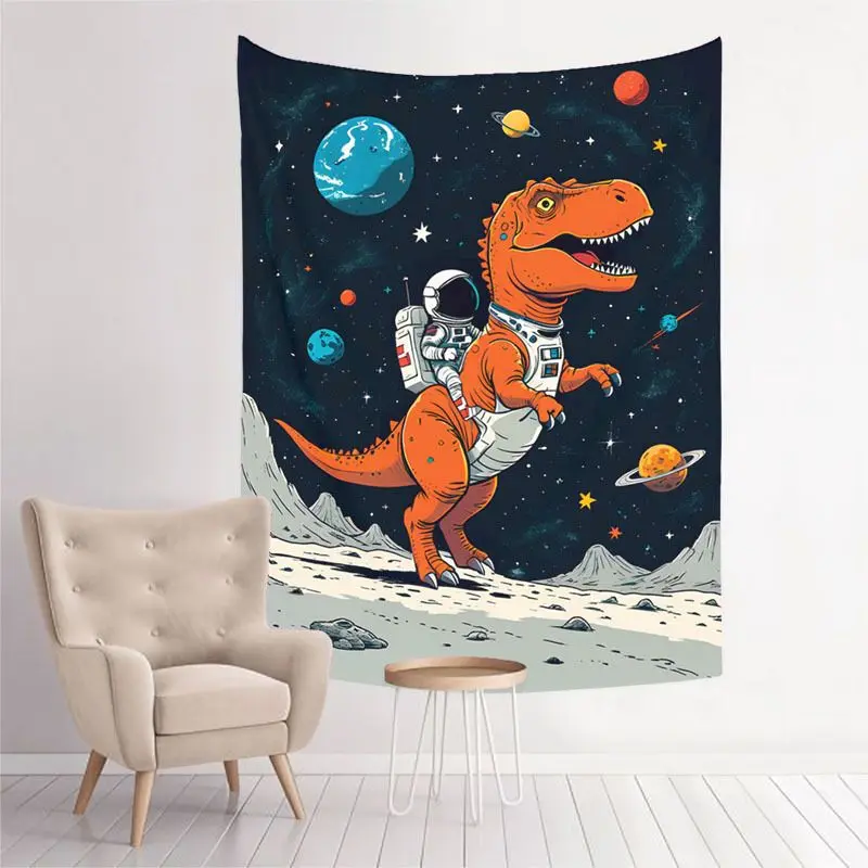 VIKAMA Space Dino Meadow Tapestry Wall Hanging, 6 Designs, Wall Decor for Bedroom Living Room Dorm
