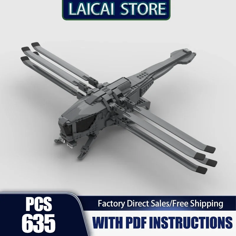 Aerial Fighter Model Moc Building Blocks Atreides Onithopter V.2 Model Technology Bricks DIY Assembly Holiday Toy Set Gifts