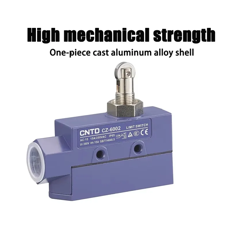 CNTD Z Iron Frame Roller Head New Horizontal Limit Switch CZ-6143 15A 380VAC IP65 CE/TUV Certified 5-500mm/s Travel Switch