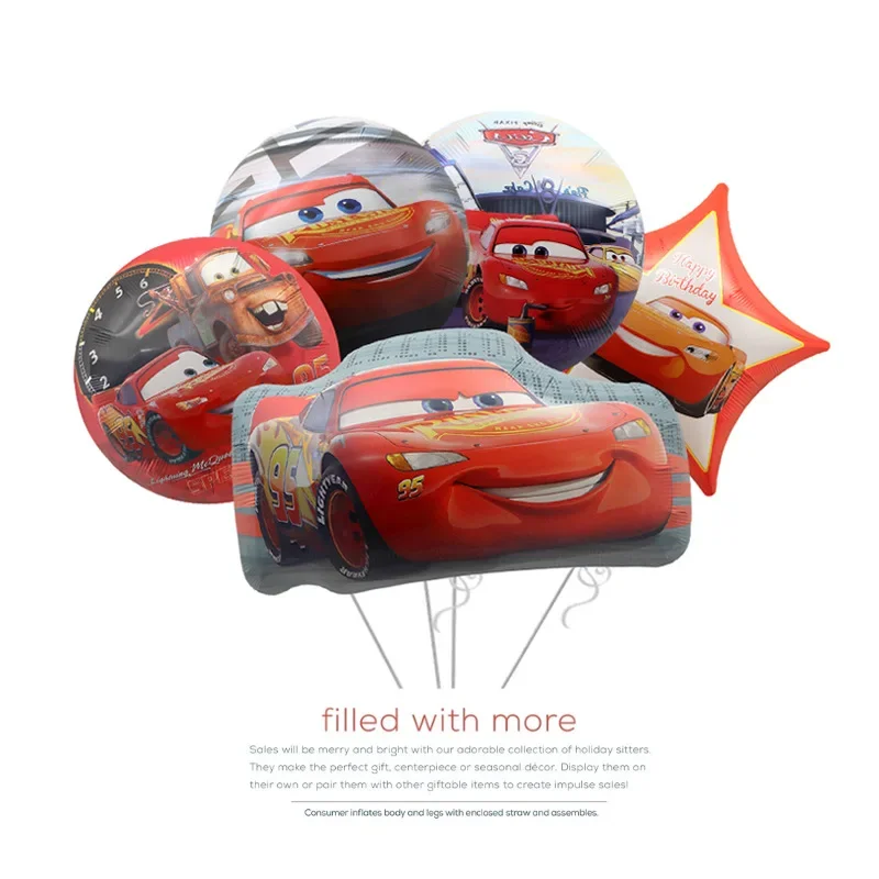 Disney Cartoon Cake Lightning Mcqueen Balloon Shield Car Aluminum Film Balloons Children's Birthday Party Toy Balloon Gift