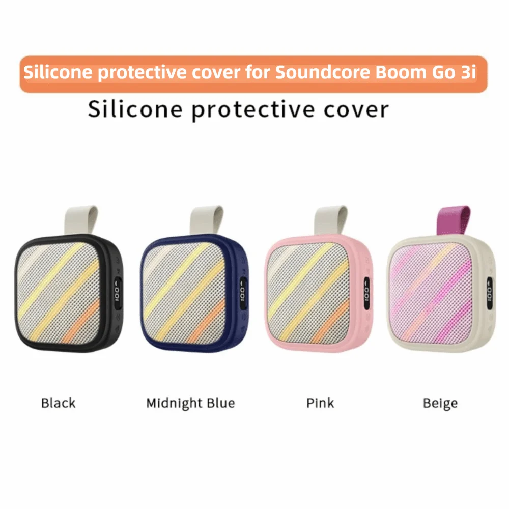 Anti-Scratch Bluetooth Speaker Case Anti-fall Anti-Slip Carrying Sleeve Silicone Shockproof for Anker Soundcore Boom Go 3i