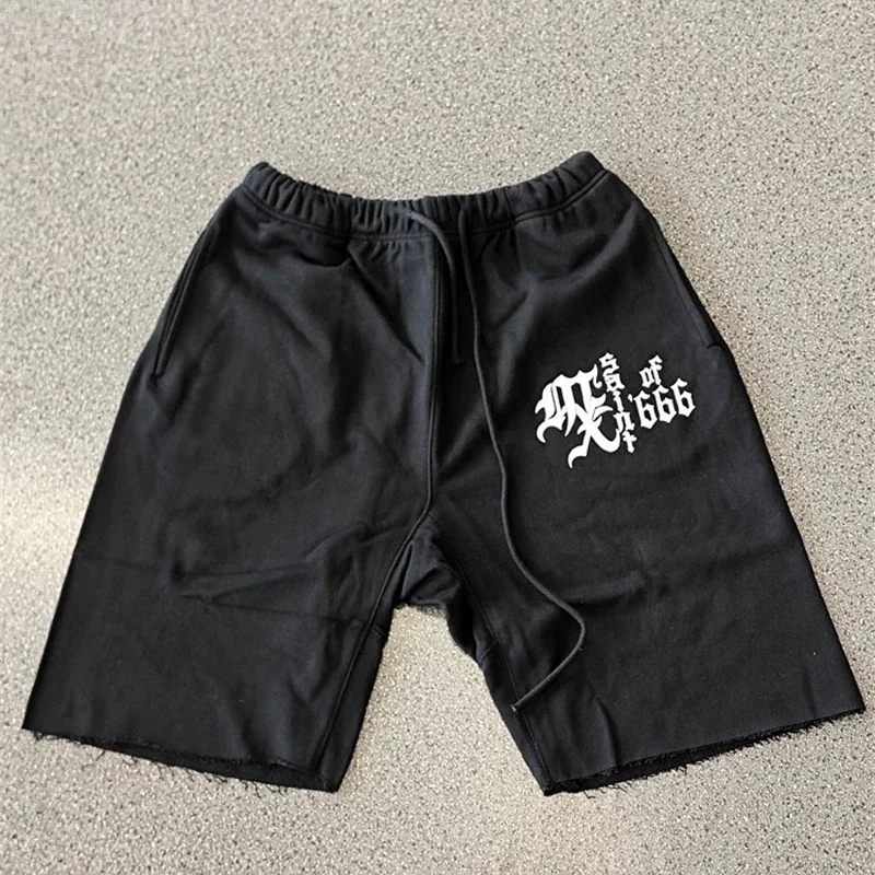 25ss Saint Michael Drawstring Shorts Men Women 1:1 Best Quality Oversized Blcak Casual Shorts