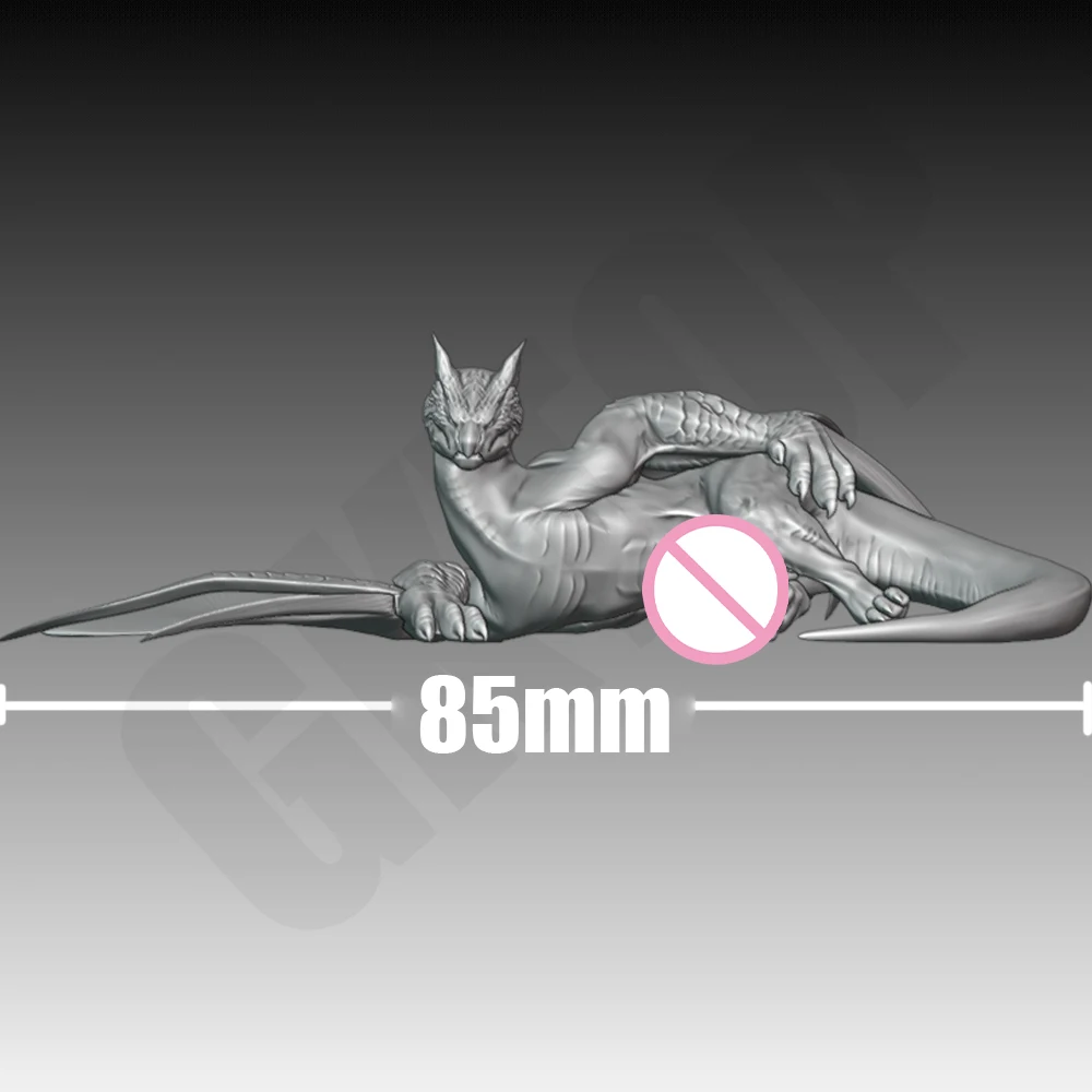 Figura de resina de Dragon Horny Nargacuga, juguete sin pintar, muñeca GK sin montar, montaje de impresión 3D, estatua de reducción en miniatura, 1/24