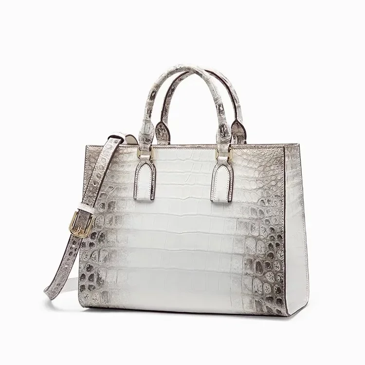 Authentic Himalayan Crocodile Skin Women's Tote Bag, Large Capacity, Business Travel, Shoulder & Hand Carry Luxury Handbag view 2